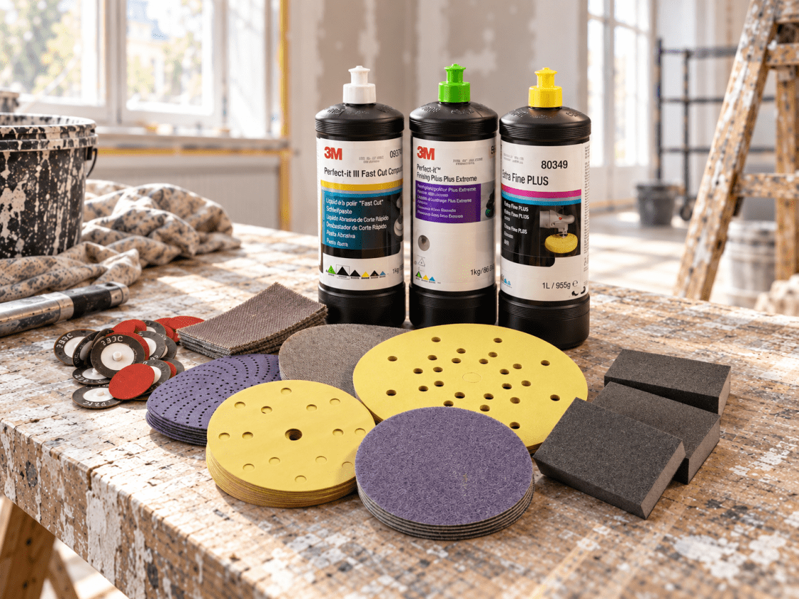 Slipmaterial och maskiner för ytbehandling